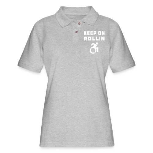 I keep on rollin with my wheelchair - Women's Pique Polo Shirt