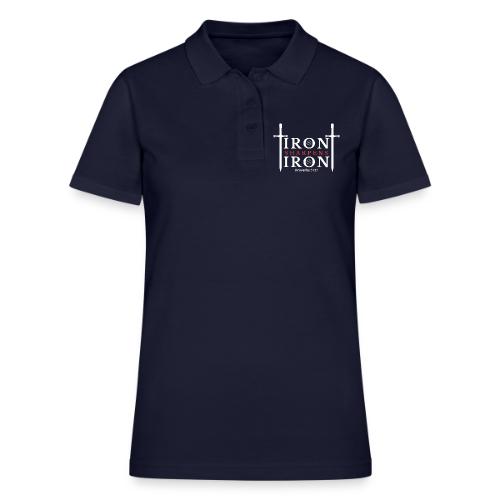 Iron Sharpens Iron - Proverbs 27:17 (White & Red) - Women's Pique Polo Shirt