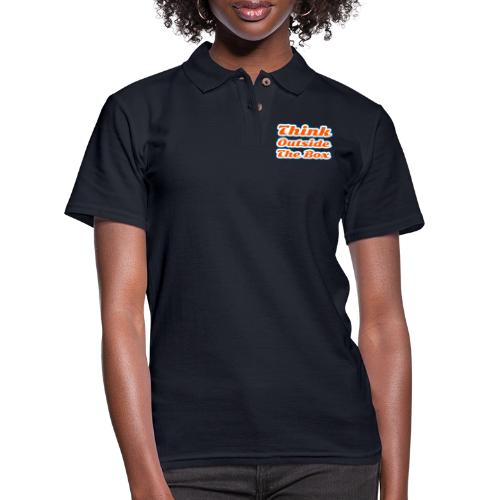 Think Outside the Box — Creative Mindset Script - Women's Pique Polo Shirt