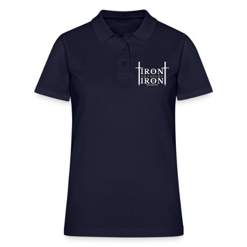 Iron Sharpens Iron - Proverbs 27:17 (White & Grey) - Women's Pique Polo Shirt
