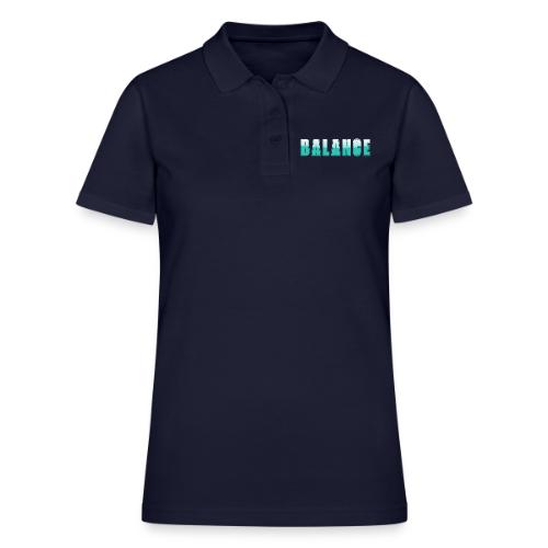 BALANCE Calm Teal Minimal Word Art Design - Women's Pique Polo Shirt