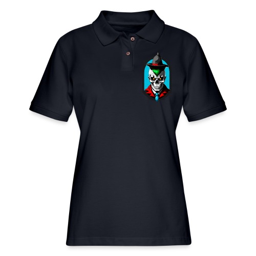 A student of magic with skull and pointed hat - Women's Pique Polo Shirt