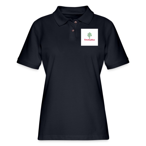 Fire Buddys Website Logo White Tee-shirt eco - Women's Pique Polo Shirt