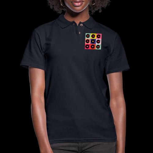 Records in the Fashion of Warhol - Women's Pique Polo Shirt