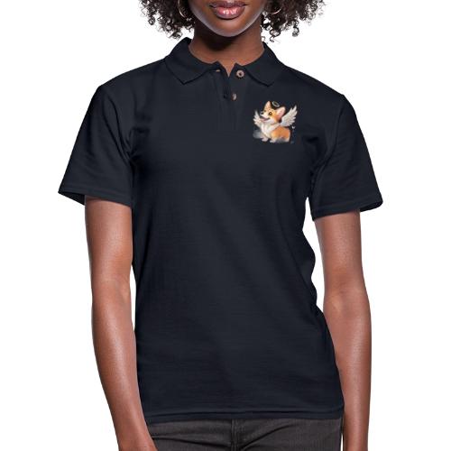 Angel Wings Corgi - Women's Pique Polo Shirt