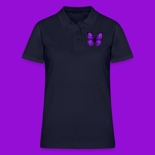 Neon Purple Butterfly - Women's Pique Polo Shirt