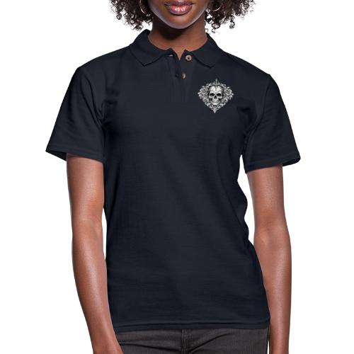 Gothic Filigree Skull - Women's Pique Polo Shirt