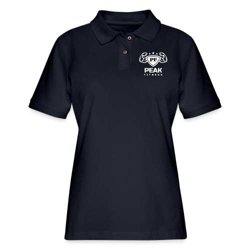 PeakFit Logo (White Version) - Women's Pique Polo Shirt