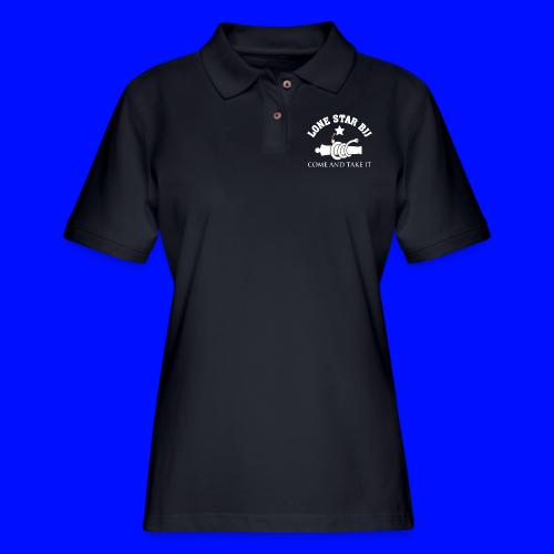 Lone Star BJJ - Come and Take It - White and Red - Women's Pique Polo Shirt