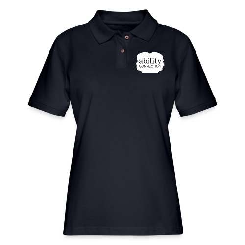 AbilityConnectionLogo White 7in - Women's Pique Polo Shirt