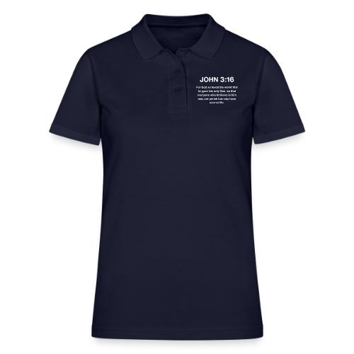 John 3:16 Christian Apparel – White - Women's Pique Polo Shirt
