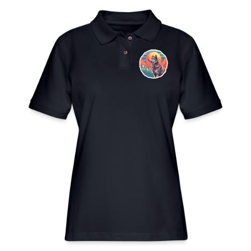 Majestic Wolf Moon - Women's Pique Polo Shirt