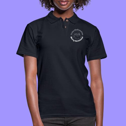 Frohe Weihnachten Merry Christmas Santa Line Art - Women's Pique Polo Shirt