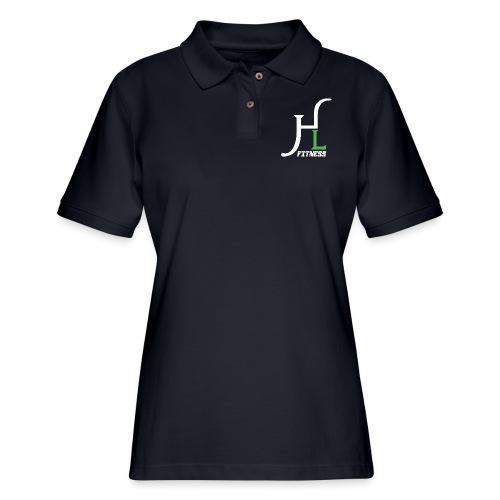 HIIT Life Fitness Logo White - Women's Pique Polo Shirt