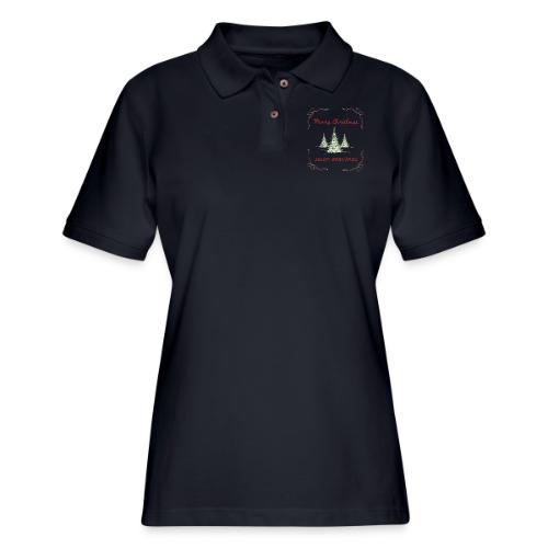 Beautiful Green Christmas Tree Graphic - Women's Pique Polo Shirt