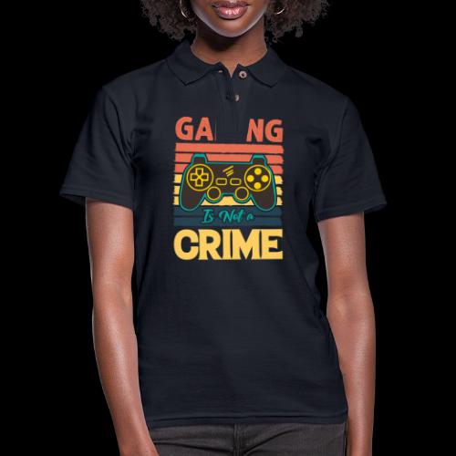 Gaming Is Not A Crime Tee - Women's Pique Polo Shirt