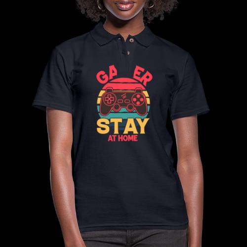Gamers Stay at Home - Women's Pique Polo Shirt