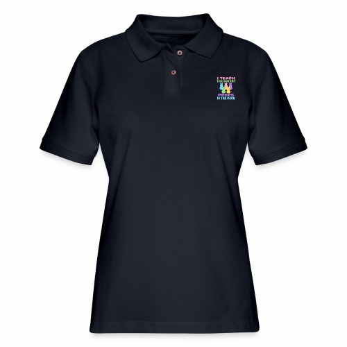 I Teach the Cutest Peeps in the Pack School Easter - Women's Pique Polo Shirt