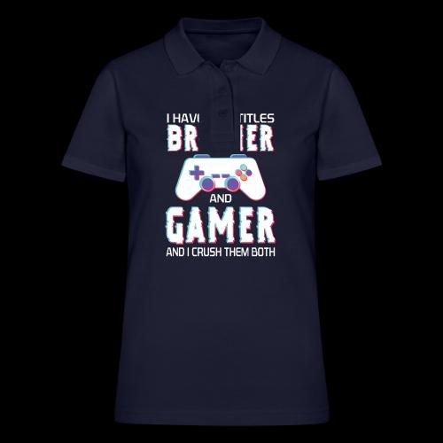 Brother & Gamer: Crushing Both - Women's Pique Polo Shirt