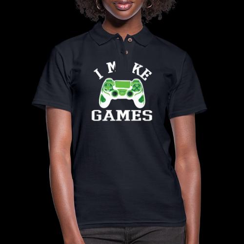 I Make Games - Game Dev - Women's Pique Polo Shirt
