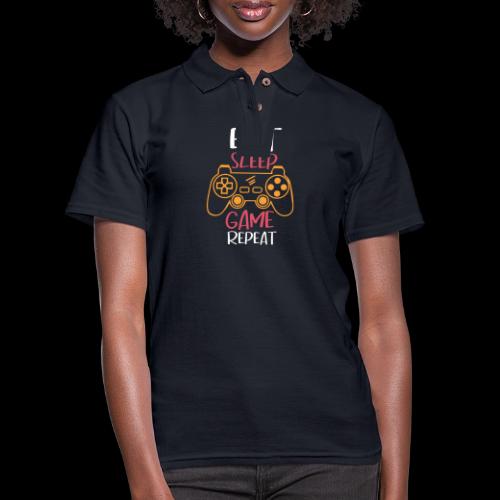 Eat, Sleep, Game, Repeat! - Women's Pique Polo Shirt