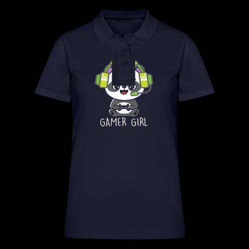 Cute Panda Gamer Girl - Women's Pique Polo Shirt