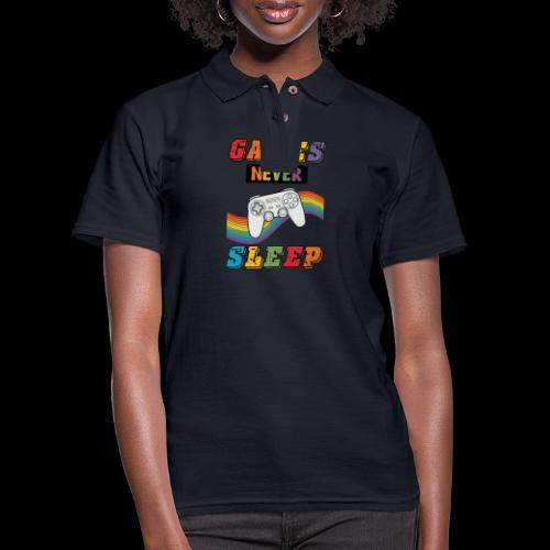 Games Never Sleep Rainbow - Women's Pique Polo Shirt