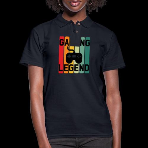 Gaming Legend Retro Bars - Women's Pique Polo Shirt