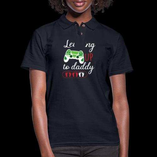 Leveling Up to Daddy Gamer - Women's Pique Polo Shirt