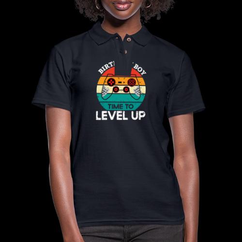 Birthday Boy: Time to Level Up! - Women's Pique Polo Shirt