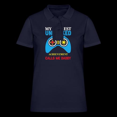 My Highest Unlocked Achievement Calls Me Daddy - Women's Pique Polo Shirt