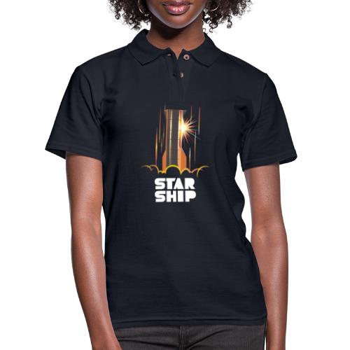 Star Ship Mars - Dark - Women's Pique Polo Shirt