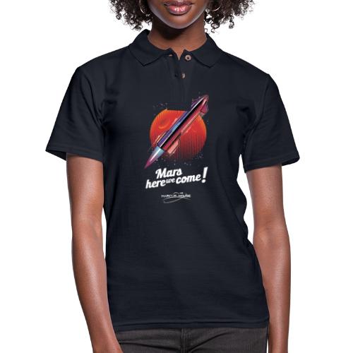 Mars Here We Come - Dark - With Logo - Women's Pique Polo Shirt