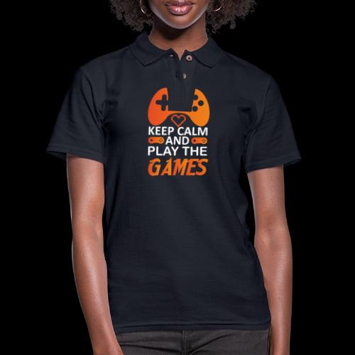 Keep Calm And Play The Games - Women's Pique Polo Shirt