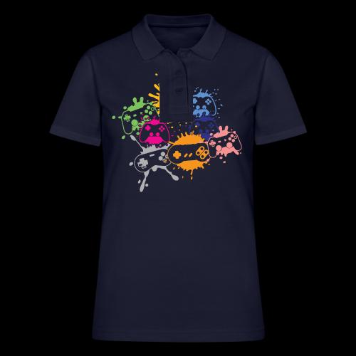 Colorful Controller Splash Art - Women's Pique Polo Shirt