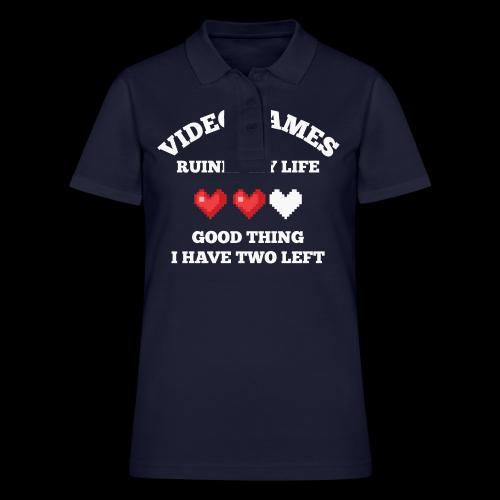Video Games Ruined My Life (2 Hearts Left) - Women's Pique Polo Shirt