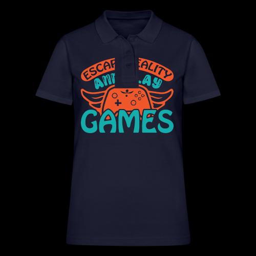 Escape Reality, Play Games - Women's Pique Polo Shirt