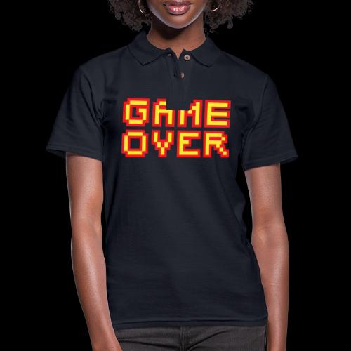 Retro Game Over Screen - Women's Pique Polo Shirt