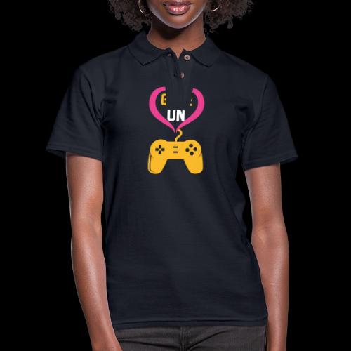 Game On! Pink Heart Controller - Women's Pique Polo Shirt