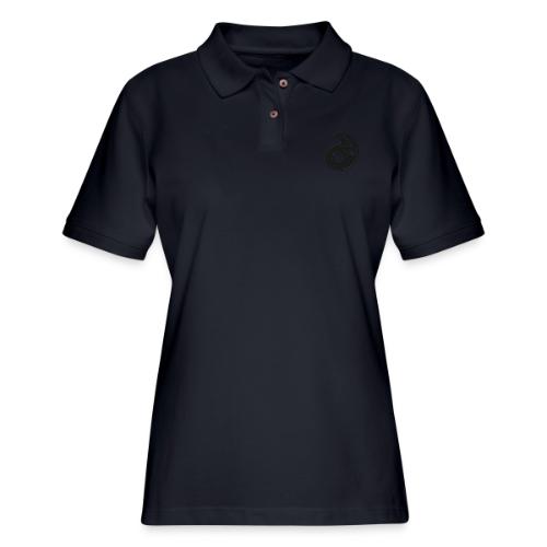 Black Embroidered Palette - Women's Pique Polo Shirt