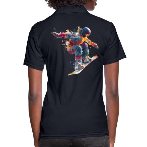 Snowboarding: Frozen Flight - Women's Pique Polo Shirt
