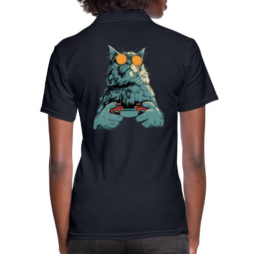Cat: Fluff Mode On - Women's Pique Polo Shirt