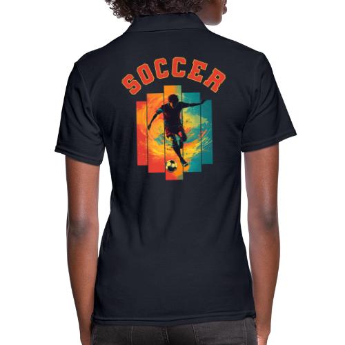 Soccer Heartbeat - Women's Pique Polo Shirt