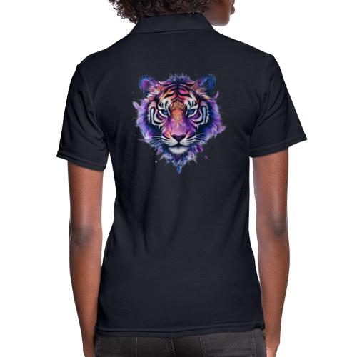 Mystic Violet Tiger - Women's Pique Polo Shirt