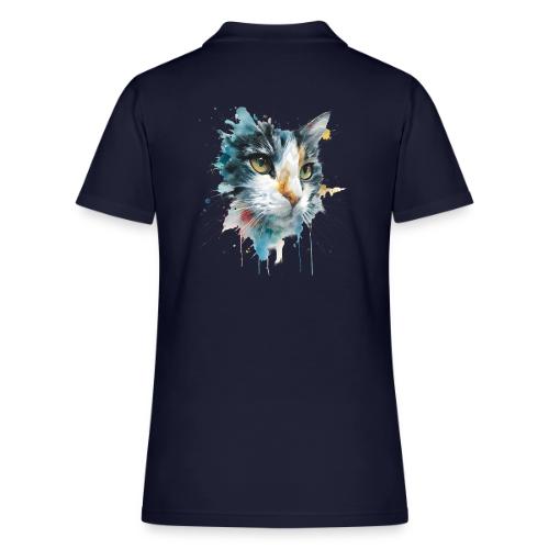 Watercolor cat face - Women's Pique Polo Shirt