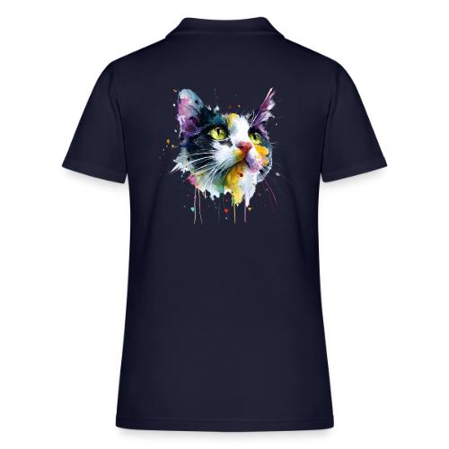Cat: Painted Purr Expression - Women's Pique Polo Shirt