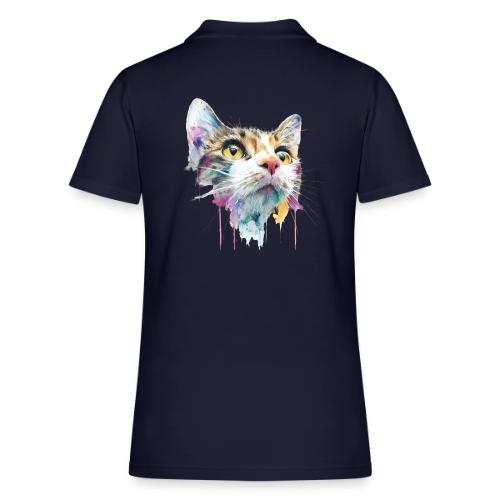 Chromatic Cat Splash - Women's Pique Polo Shirt