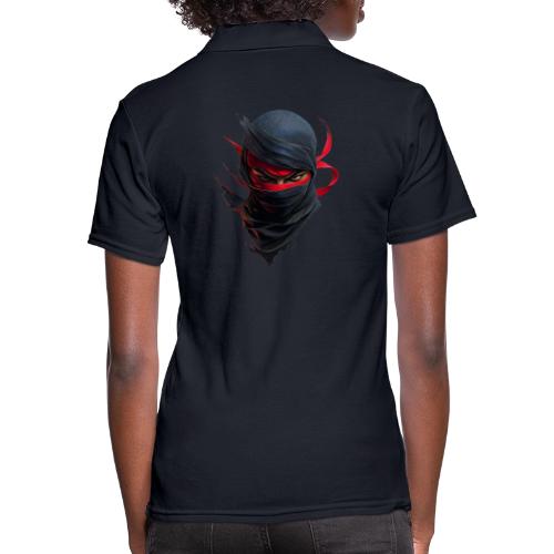 Crimson Stare Ninja - Women's Pique Polo Shirt