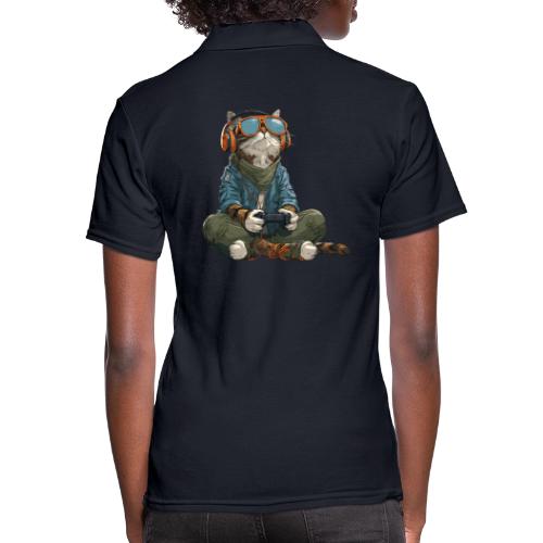 Cat: Purrfect Player - Women's Pique Polo Shirt