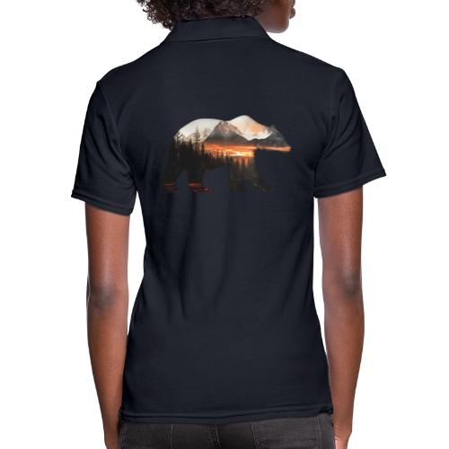 Canada Bear: fiery tones - Women's Pique Polo Shirt